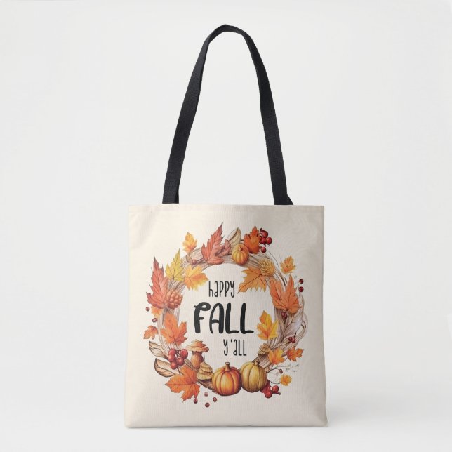 Tote Bag Joyeux automne Y'all (Devant)