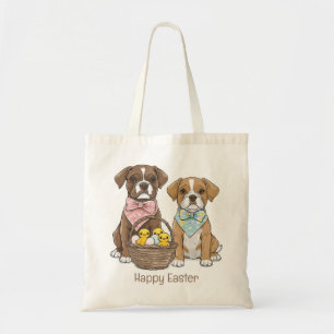 Tote Bag Joyeux Chiens De Boxer De Pâques