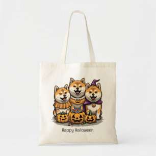 Tote Bag Joyeux Chiens d'Halloween Shiba Inu