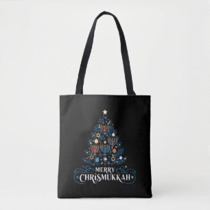 Tote Bag Joyeux Chrismukkah Fête juive Hanukkah