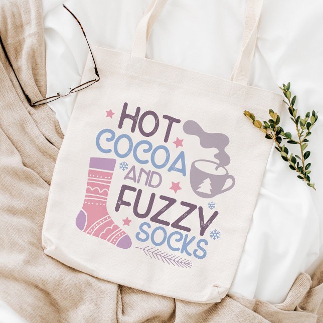 Tote Bag Joyeux Coca Chaud D'Hiver Et Chaussettes Fuzzy (Créateur téléchargé)