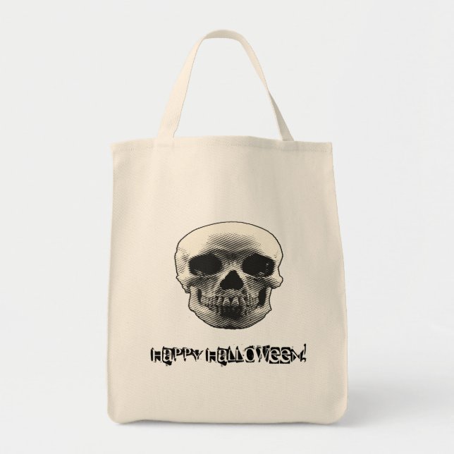 Tote Bag Joyeux crâne d'Halloween (Devant)