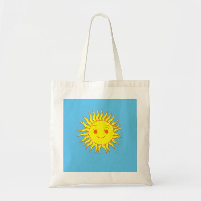Tote Bag Joyeux dessin de face de soleil (Devant)