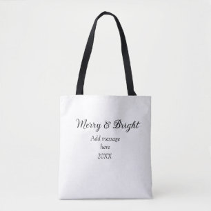 Tote Bag Joyeux et brillant Noël vacances ajouter année de