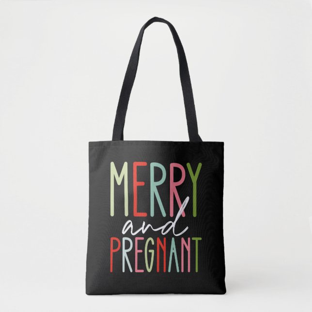 Tote Bag Joyeux et grossesse mère Noël (Devant)