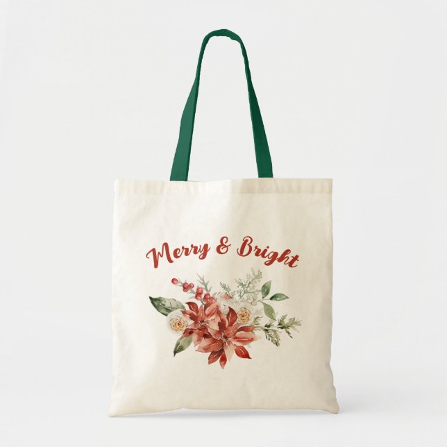 Tote Bag Joyeux et lumineux Noël Vacances Eco Shopping (Devant)