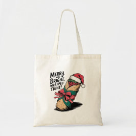 Tote Bag Joyeux et lumineux : un burrito de Noël festif