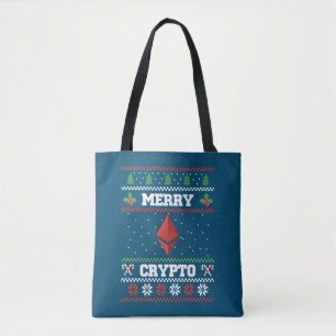 Tote Bag Joyeux Ethereum de Crypto Sweat de Noël moche