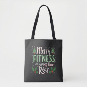 Tote Bag Joyeux Fitness et Bonne Année Nouvel Arrière Muscu