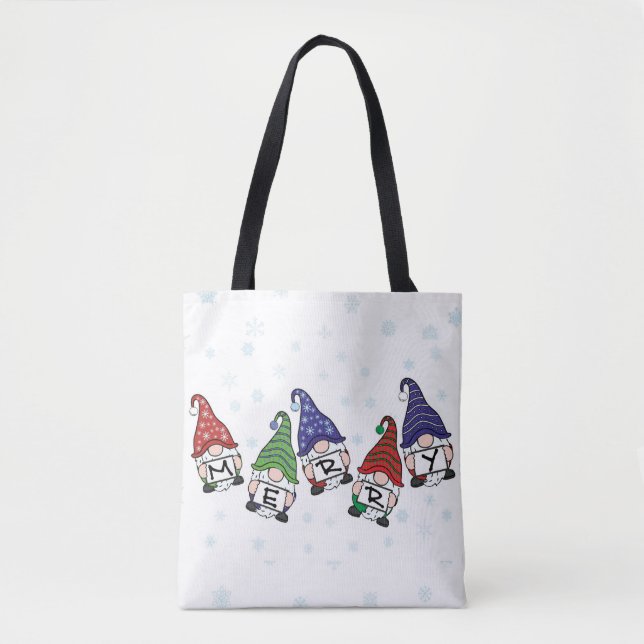 Tote Bag Joyeux Gnomes éparpillés (Devant)