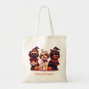Tote Bag Joyeux Halloween Chiens Shih Tzu
