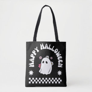 Tote Bag Joyeux Halloween Gentil Fantôme Fantôme Floral K