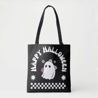 Tote Bag Joyeux Halloween Gentil Fantôme | Fantôme Floral K