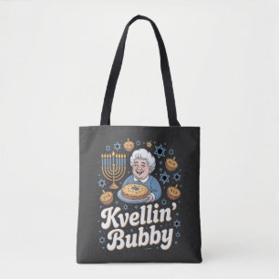 Tote Bag Joyeux Hanoukka Funny Juif Vacances Kvellin Bubby