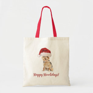 Tote Bag Joyeux Howlidays Yorkshire Terrier