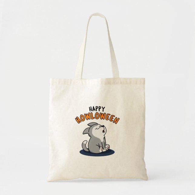 Tote Bag Joyeux Howloween Funny Chien Pun (Devant)