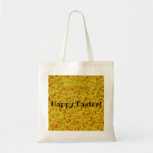 Tote Bag Joyeux Motif de poussins Jaunes "Bonne Pâques"