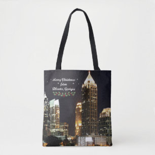 Tote Bag Joyeux Noël, Atlanta, Georgia Skyline