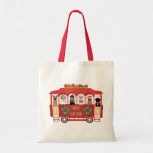 Tote Bag Joyeux Noël Chiens de vacances Trolly