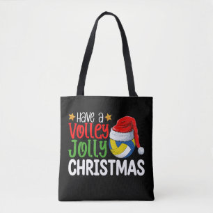 Tote Bag Joyeux Noël de volley-ball en fête
