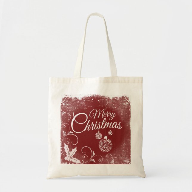 Tote Bag Joyeux Noël décoratif personnalisé (Devant)