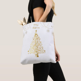 Tote Bag Joyeux Noël en or