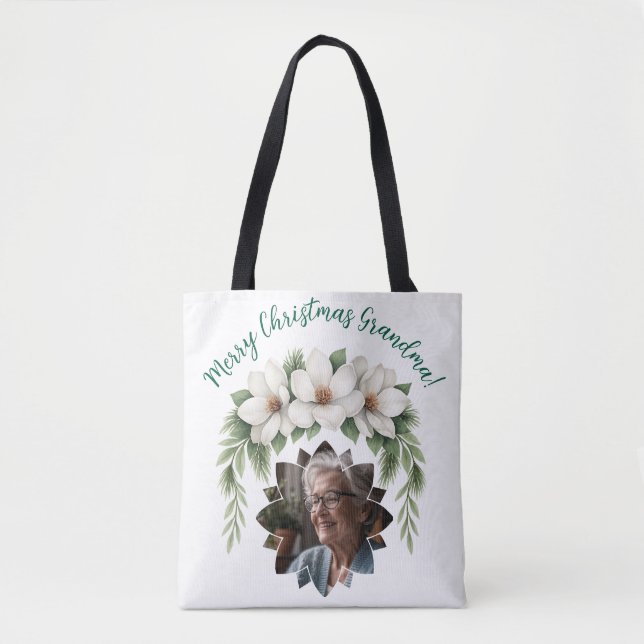 Tote Bag Joyeux Noël grand-mère photo cadeau de vacances (Devant)