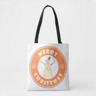 Tote Bag Joyeux Noël heureux bonhomme de neige célèbre styl