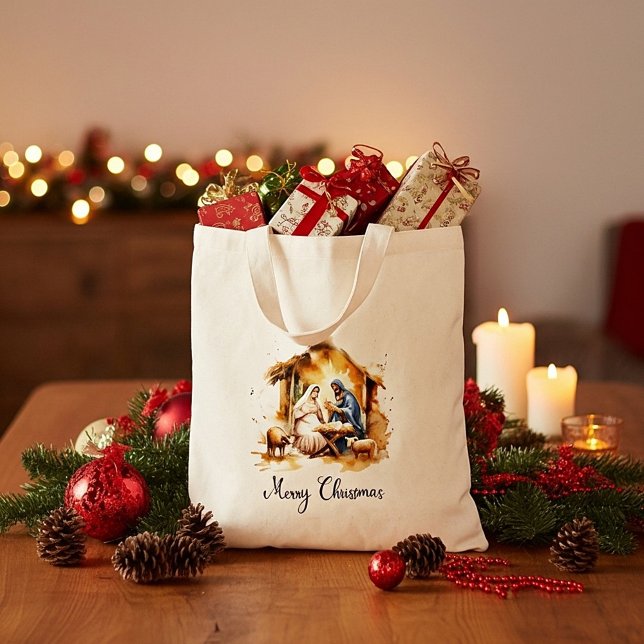 Tote Bag Joyeux Noël Nativité (Créateur téléchargé)