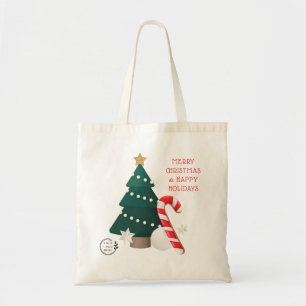 Tote Bag Joyeux Noël Nom personnalisé Entreprise Logo Budge