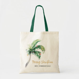 Tote Bag Joyeux Noël Palm Tree École enseignant sur mesure