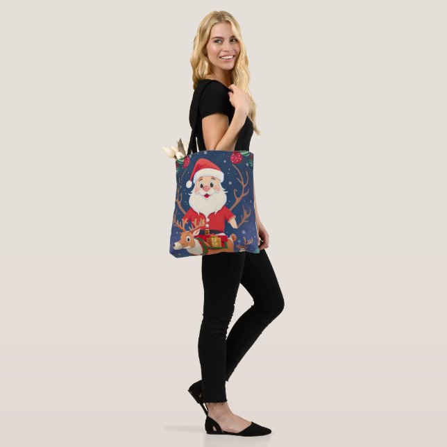 Tote Bag Joyeux Noël père Noël (Sur le modèle)