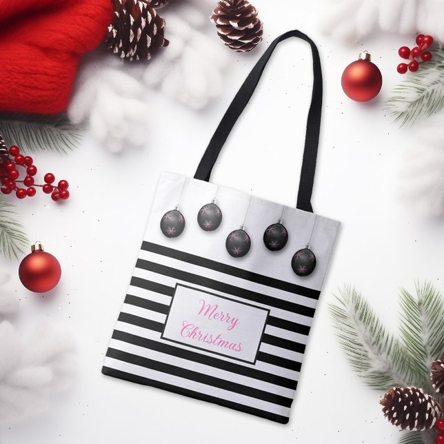 Tote Bag Joyeux Noël rayé (Créateur téléchargé)