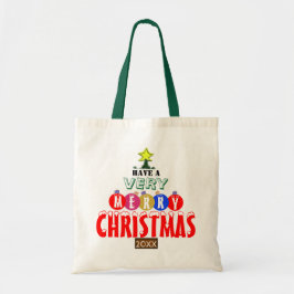 Tote Bag Joyeux Noël Rouge Bleu Rose Or Ornements