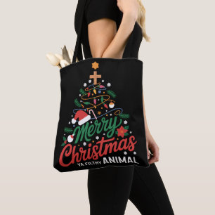Tote Bag Joyeux Noël, sale bête, drôle de Noël en famille