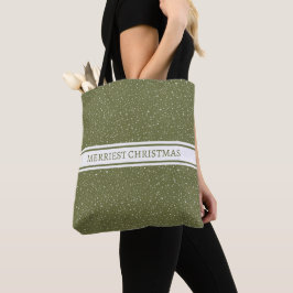 Tote Bag Joyeux Noël Snowfall Motif Green Holiday