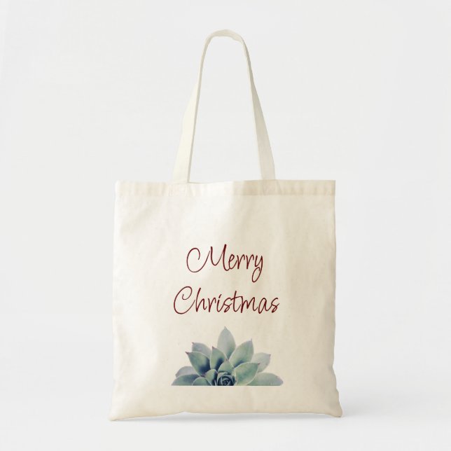 Tote Bag Joyeux Noël Succulent Botanique Désert (Devant)