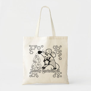 Tote Bag Joyeux Noël Symbole du Nouvel An Souris Caricature
