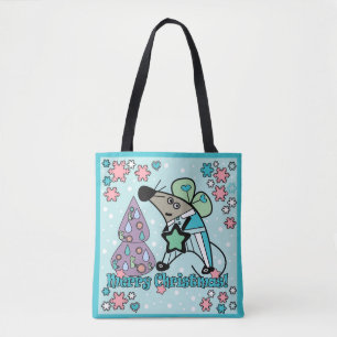 Tote Bag Joyeux Noël Symbole du Nouvel An Souris Caricature