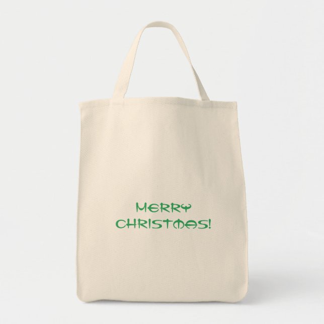 Tote Bag Joyeux Noël Texte imprimé faire Shopping Lover (Devant)