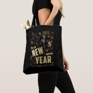 Tote Bag Joyeux Nouvel An 2022, Fête de la Parties scintill