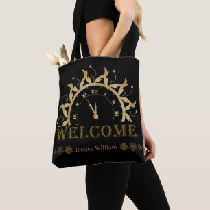 Tote Bag Joyeux Nouvel An 2023, Parties scintillant d'or Fe