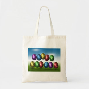 Tote Bag Joyeux Oeufs de Pâques colorés