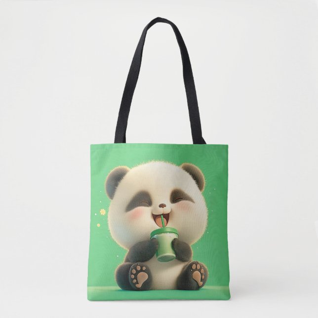 Tote Bag Joyeux Panda Sipping Thé (Devant)