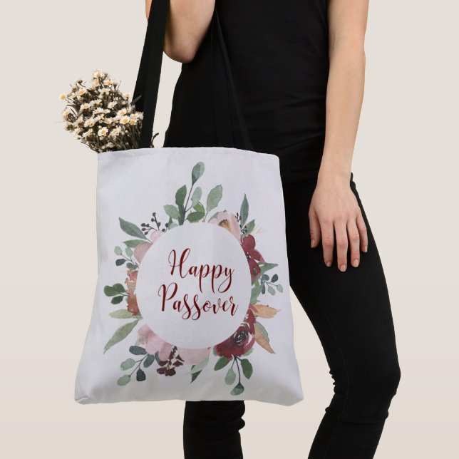Tote Bag Joyeux Pâque Floral Pessa Art (De près)