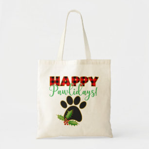 Tote Bag Joyeux Pawlidays Cadeau de Noël pour Amoureux de