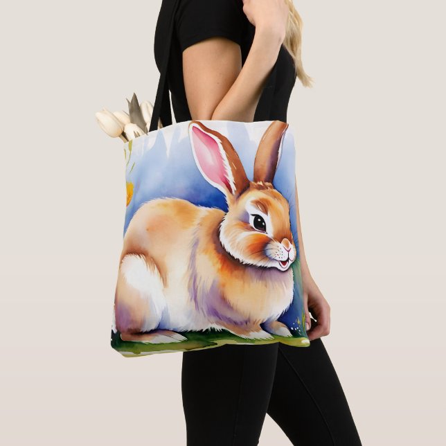 Tote Bag Joyeux petit lapin 2, Pâques (De près)