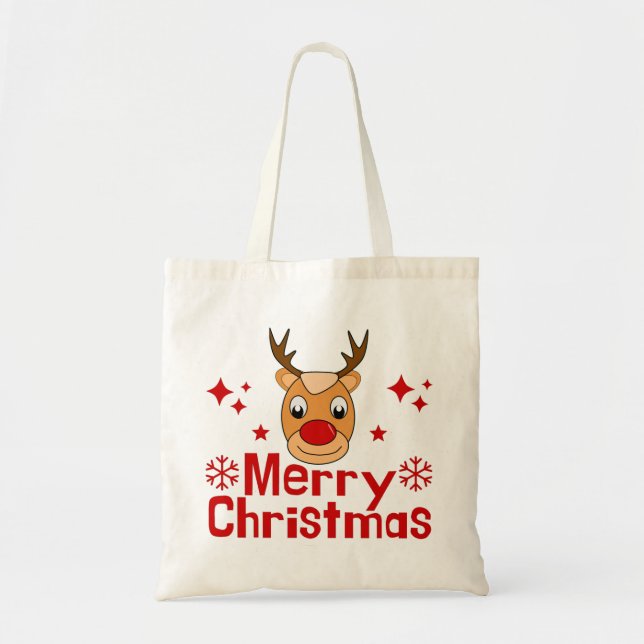Tote Bag Joyeux rennes de Noël (Devant)