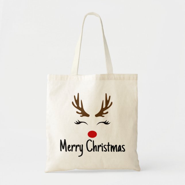 Tote Bag Joyeux rennes de Noël (Devant)