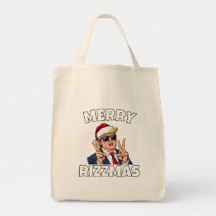 Tote Bag Joyeux Skibidi Rizzmas Père Noël Trump